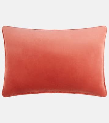 Embroidered cotton velvet cushion | Les-Ottomans