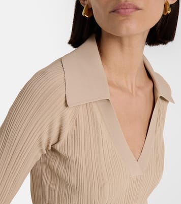 Chelia ribbed-knit polo sweater | Joseph