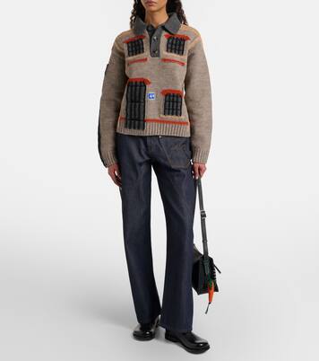 Jeans rectos de tiro alto bordados | JW Anderson