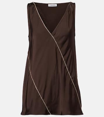 Embellished satin top | Jil Sander