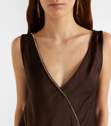 Embellished satin top | Jil Sander