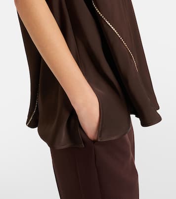 Embellished satin top | Jil Sander