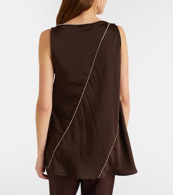 Embellished satin top | Jil Sander