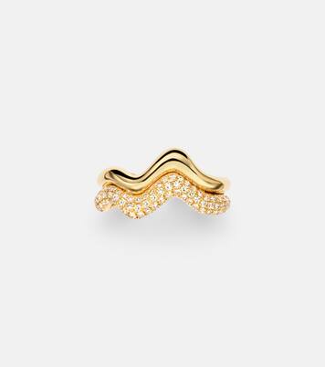 18kt gold (750/1000) ear cuff with diamonds | Shay Jewelry