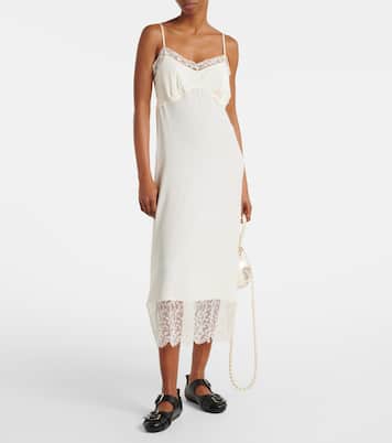 Vestido lencero de crepé de china con encaje | Simone Rocha