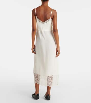 Vestido lencero de crepé de china con encaje | Simone Rocha