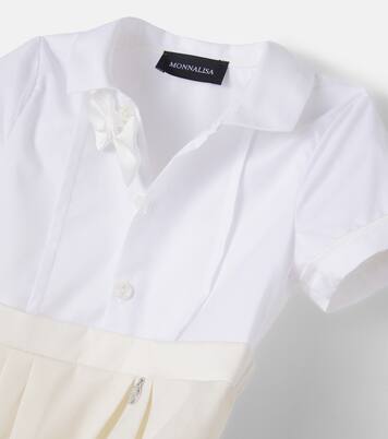 Baby cotton-blend playsuit  | Monnalisa