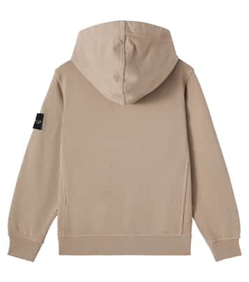 Compass cotton jersey zip-up hoodie | Stone Island Junior