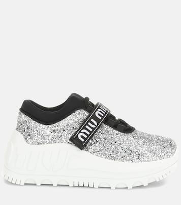 Sneakers Logo con glitter | Miu Miu
