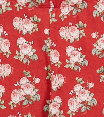 Rose-printed cotton leggings | Monnalisa