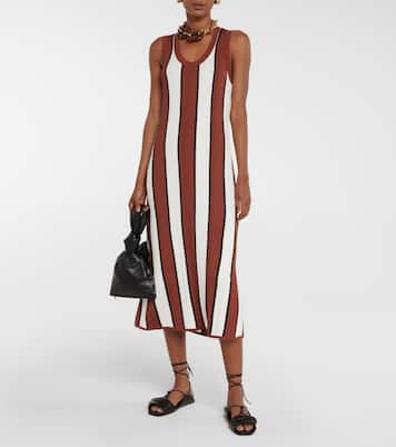 Ribbed-knit striped midi dress | Joseph