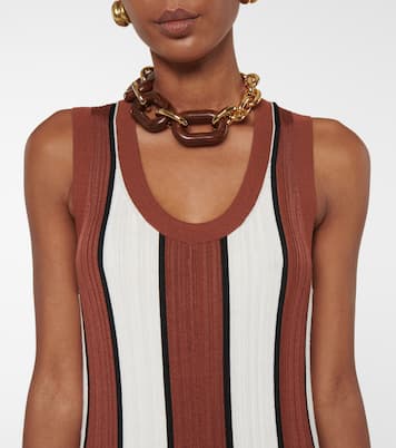Ribbed-knit striped midi dress | Joseph