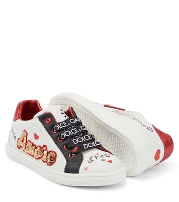 Baskets en cuir à ornements | Dolce&Gabbana Kids
