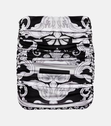 Silver Baroque ruched miniskirt | Versace