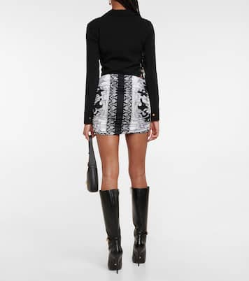 Silver Baroque ruched miniskirt | Versace