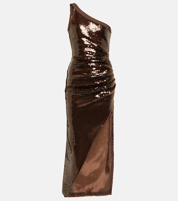Robe midi asymétrique à sequins | David Koma