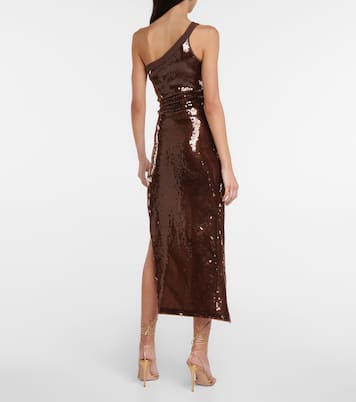 Robe midi asymétrique à sequins | David Koma