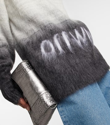 Dégradé printed mohair-blend sweater | Off-White
