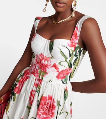 Vestido corto de algodón floral | Dolce&Gabbana