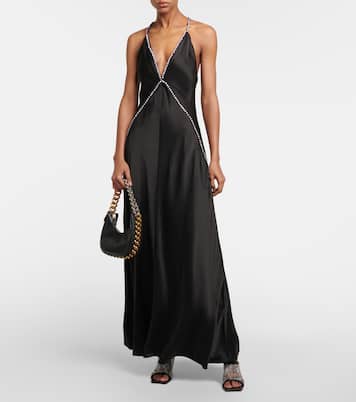 Crystal-embellished satin gown | Stella McCartney
