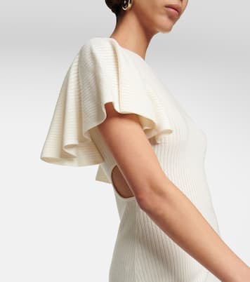 Abito midi in lana con volant | Chloé