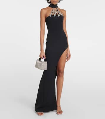 Crystal-embellished asymmetric gown | David Koma