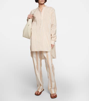 Chemise rayée en coton et soie | Toteme