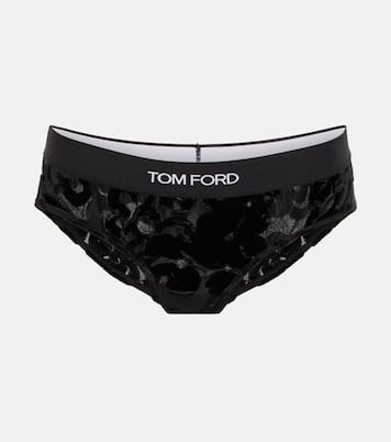 Culottes in mesh e velluto con logo | Tom Ford