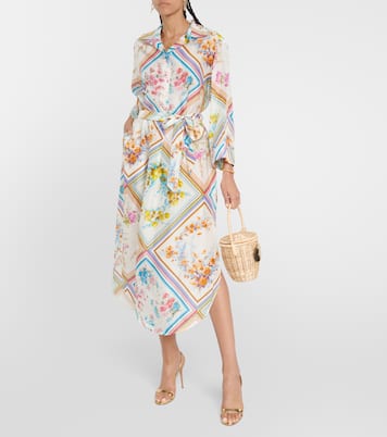 Vestido midi Halcyon de seda floral | Zimmermann