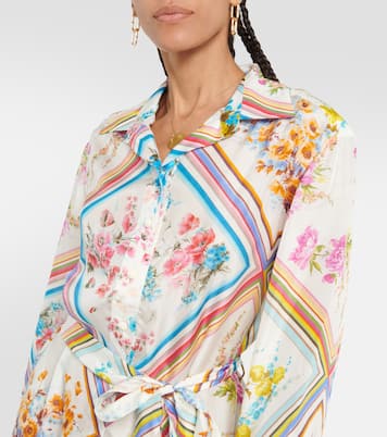 Vestido midi Halcyon de seda floral | Zimmermann
