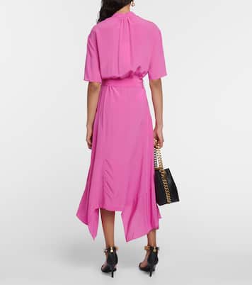 Vestido midi asimétrico de seda | Stella McCartney