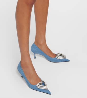 Triple Heart 60 denim pumps | Mach & Mach