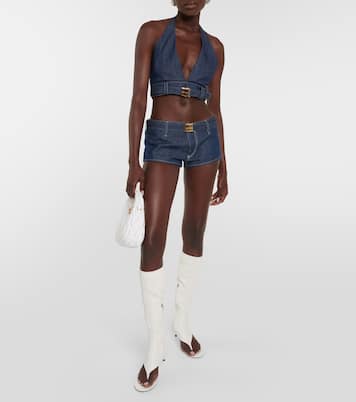 Top en jean à ornements | Miu Miu