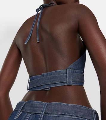Top en jean à ornements | Miu Miu