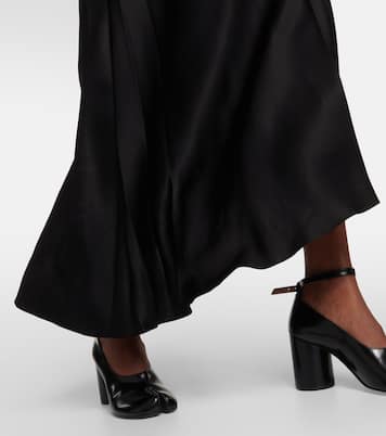 Jupe longue asymétrique en jean et satin | MM6 Maison Margiela