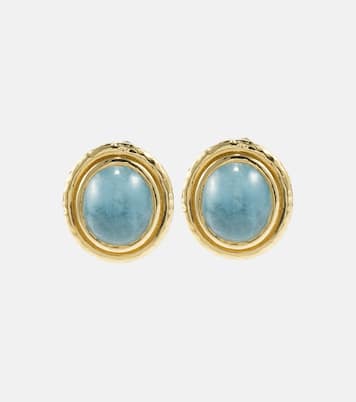 Boucles d'oreilles Horizon en or 18 ct et aigues-marines | Octavia Elizabeth