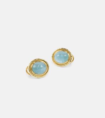 Boucles d'oreilles Horizon en or 18 ct et aigues-marines | Octavia Elizabeth