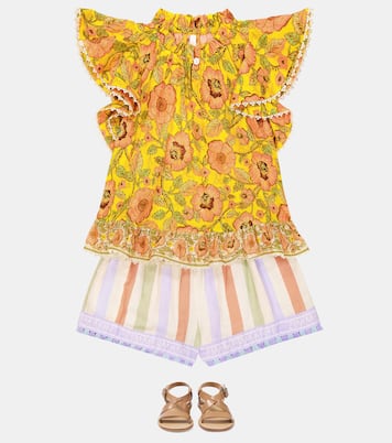 Shorts August de algodón a rayas | Zimmermann Kids