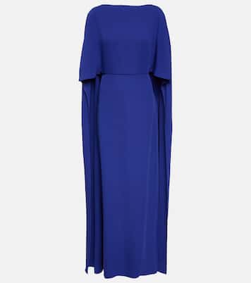 Vestido de fiesta de seda con capa | Valentino