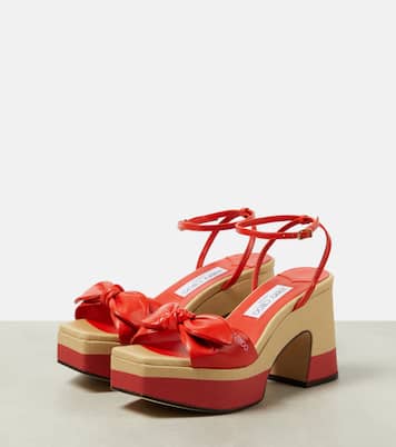 Ricia 95 leather platform sandals | Jimmy Choo