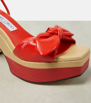Ricia 95 leather platform sandals | Jimmy Choo