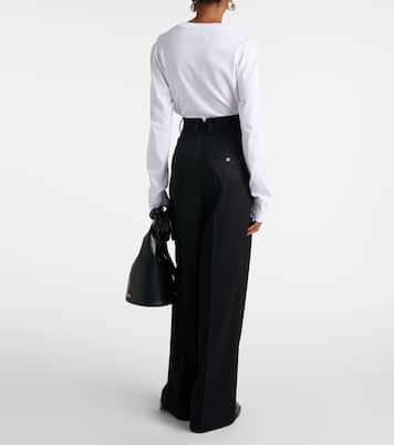 Weite High-Rise-Hose aus Wolle | Ami Paris