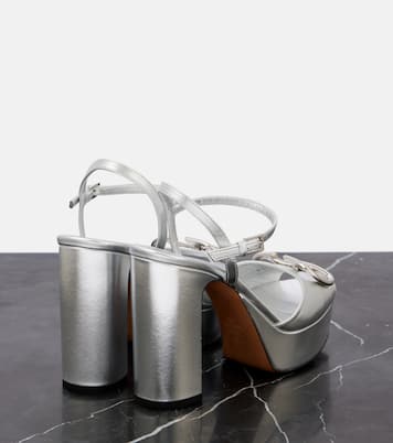 VLogo Signature metallic leather sandals | Valentino Garavani