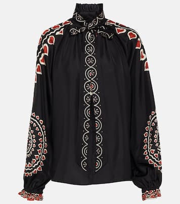 Cerere printed silk blouse | La DoubleJ