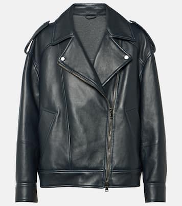 Giacca biker in pelle | Brunello Cucinelli