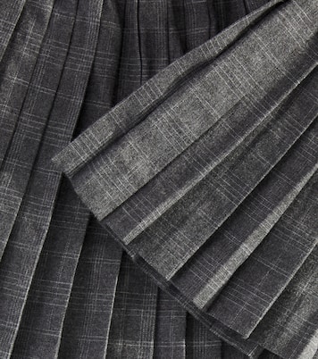 Jais pleated checked flannel skirt | Bonpoint
