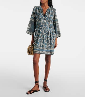 Talia printed cotton and silk minidress | Velvet