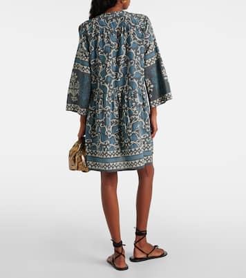 Talia printed cotton and silk minidress | Velvet