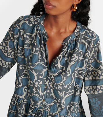 Talia printed cotton and silk minidress | Velvet