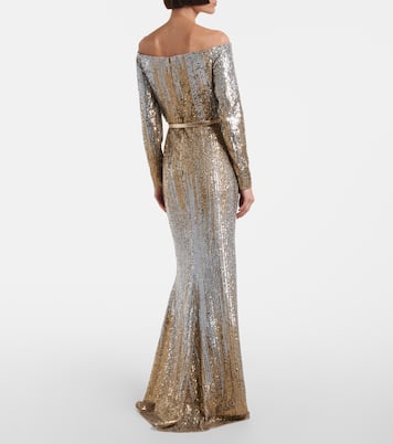 Sequined off-shoulder gown | Elie Saab